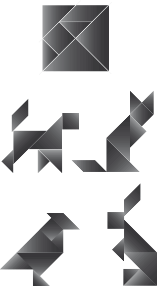 Bild des Logoaufbaus mit Tangramelementen